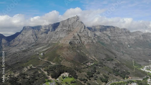 Aerial shot of Cape Town City in South Africa