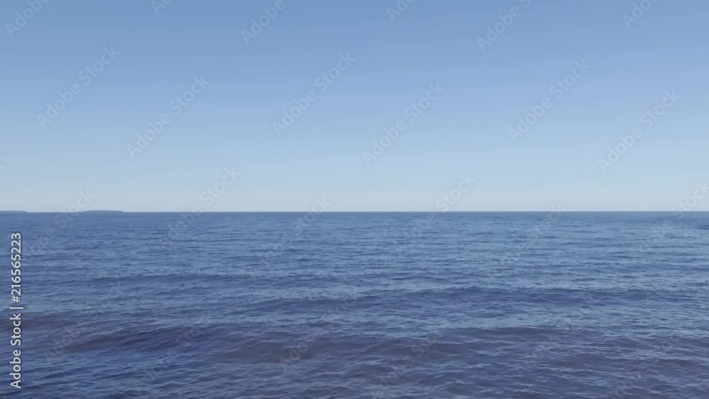 Aerial forward fly from beach above lake, unsaturated Aerial forward fly from beach above lake, unsaturated