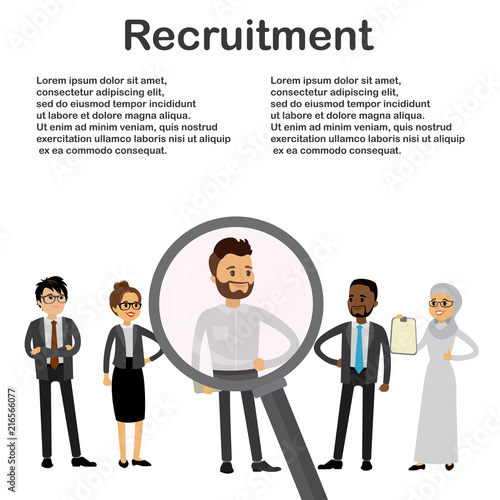 recruitment concept,multicultural characters
