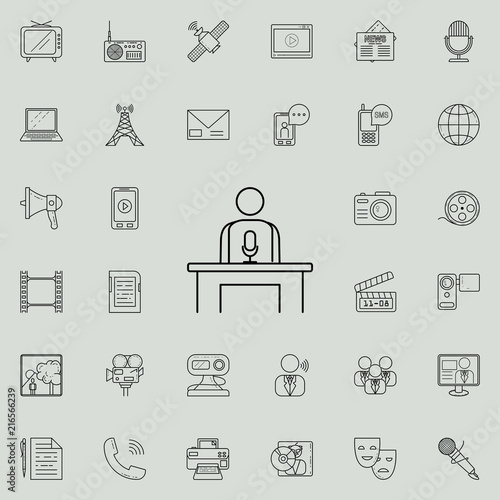 man with microphone icon. Detailed set of Media icons. Premium quality graphic design sign. One of the collection icons for websites, web design, mobile app