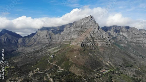 Aerial shot of Cape Town City in South Africa