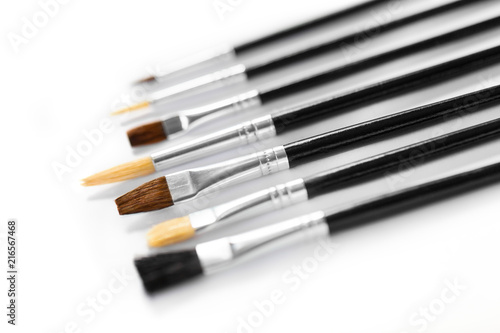 A set of artistic brushes, isolated on white background
