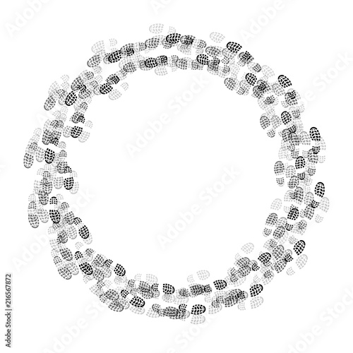Shoes prints circle