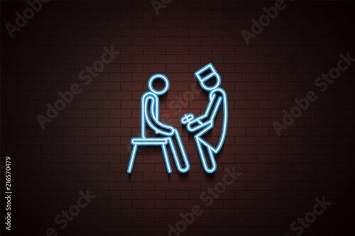 neuropathology icon in Neon style