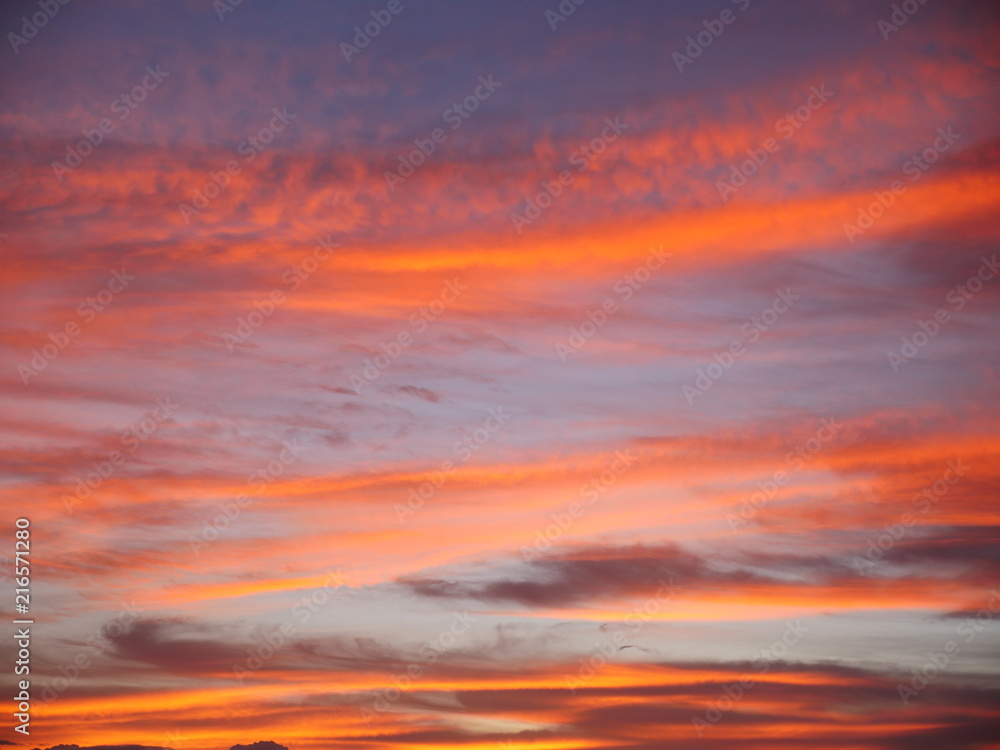 colorful tropical sunset sky background 