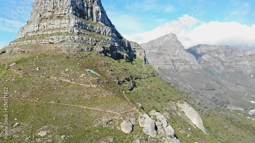 Aerial shot of Cape Town City in South Africa