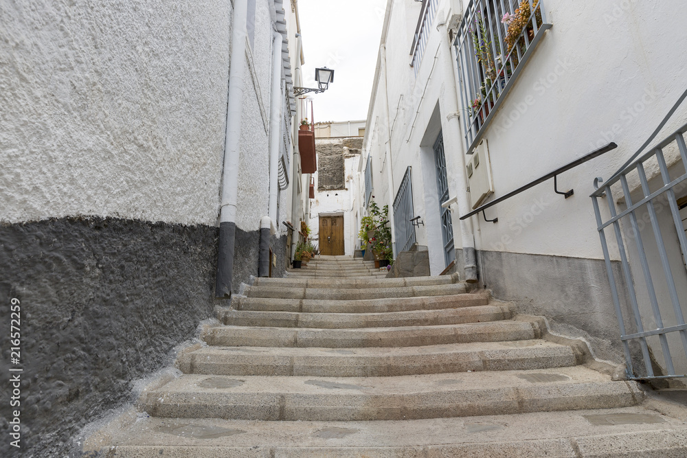 a street in Abla town, Almeria province, Andalusia, Spain