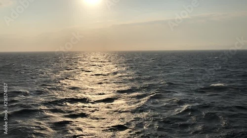 View of the sunset over the atlantic ocean during a cruise
