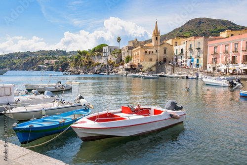 Boats at Marina Corta in Lipari town