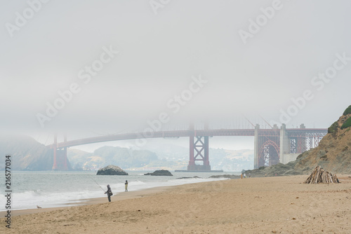Cloudy view of Golden Gate Bridge