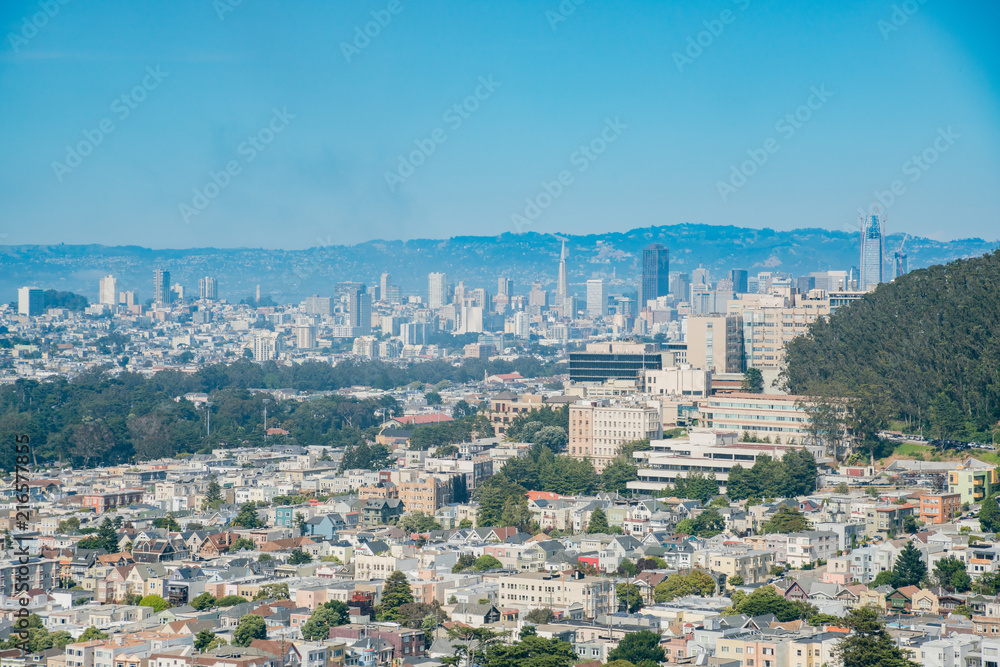 Aerial view of the San Francisco downtown