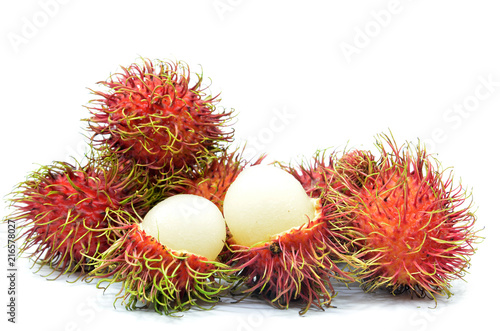 Ripe rambutan isolated