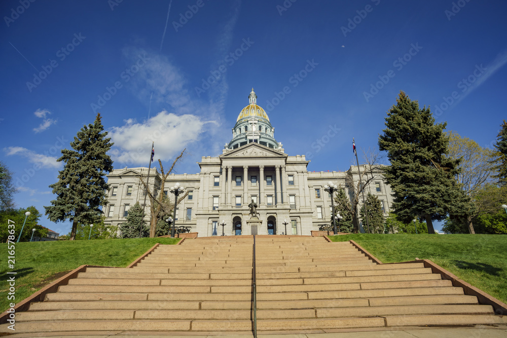 Afternoon view of the historical Colorado State Capitol