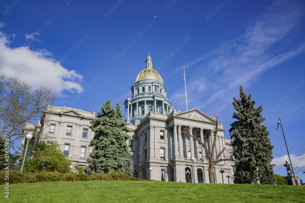 Afternoon view of the historical Colorado State Capitol