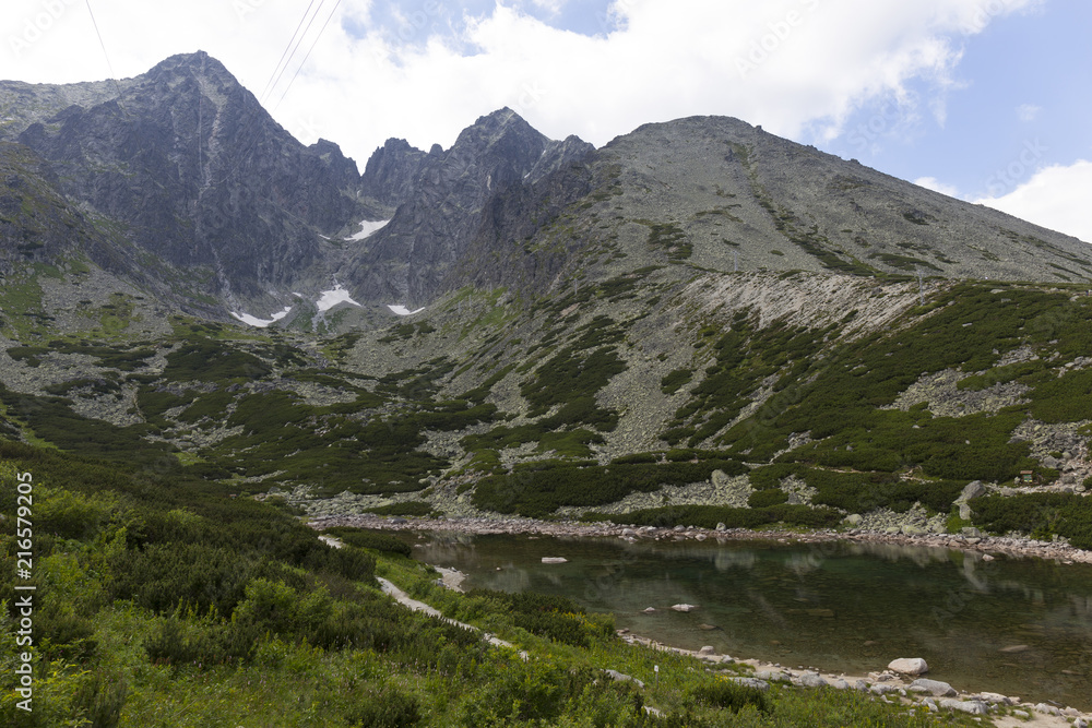 View on mountain Peaks and alpine Landscape of the High Tatras, Slovakia