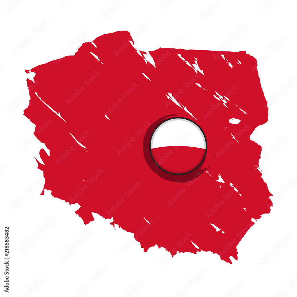 Obraz premium Map of Poland with a label