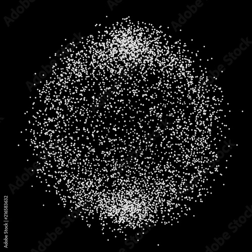 Abstract 3d sphere made of points. Futuristic technology style. Sphere particles. Background vector. Plexus effect.