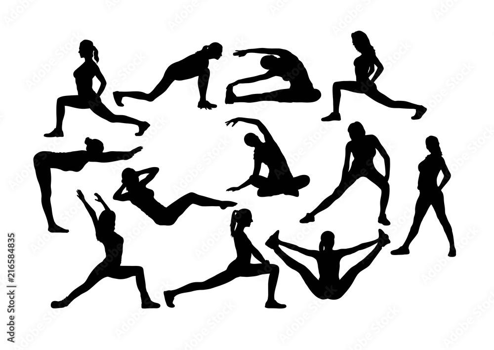 Yoga Woman Silhouettes, art vector design Yoga Woman Silhouettes, art vector design