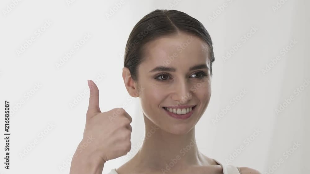 Beautiful Woman Counting On Fingers To Five Beautiful Woman Counting On Fingers To Five