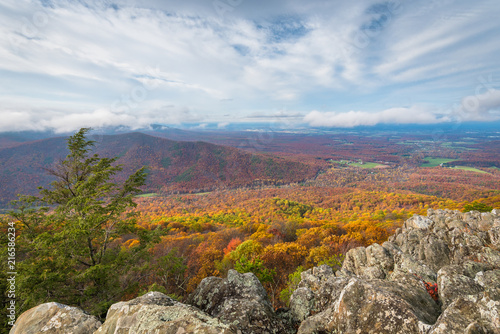 Autumn view from Ravens Roost Overlook, on the Blue Ridge Parkway in Virginia.