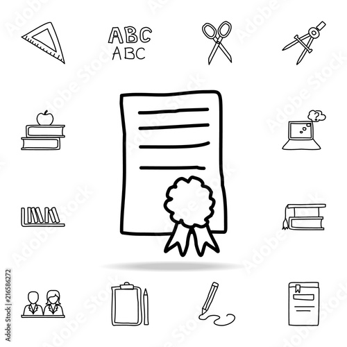 certificate sketch icon. Element of education icon for mobile concept and web apps. Outline certificate sketch icon can be used for web and mobile