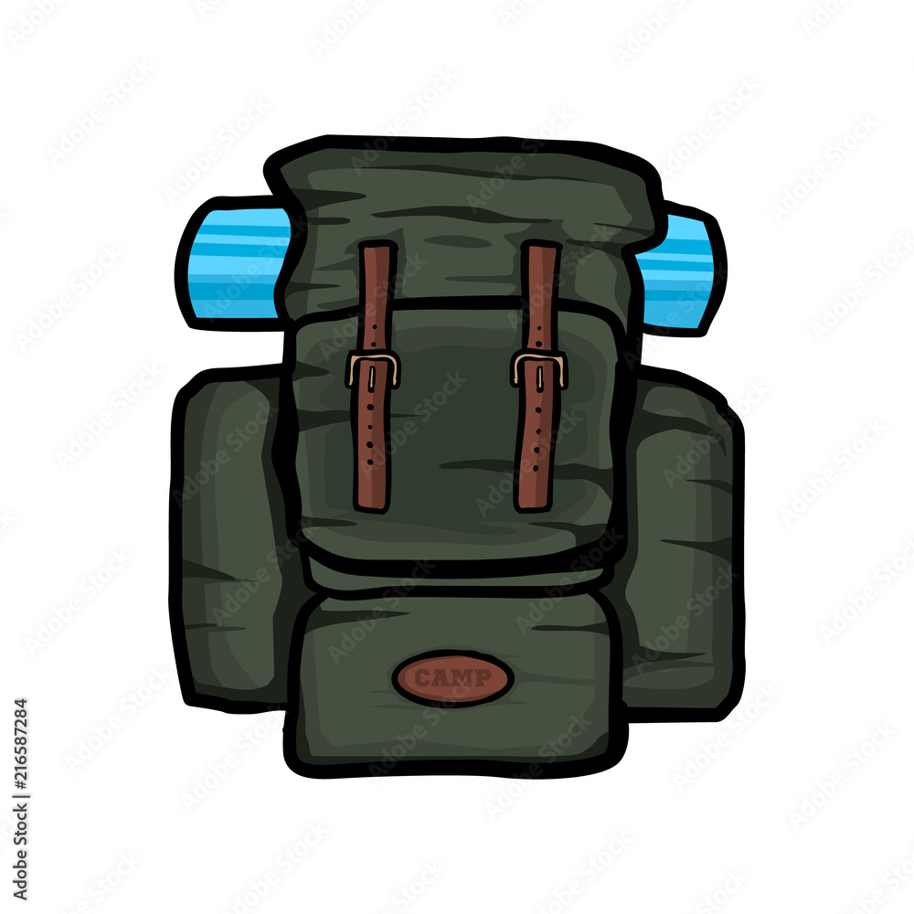 Naklejka premium Travel backpack vector realistic illustration, backpack isolated