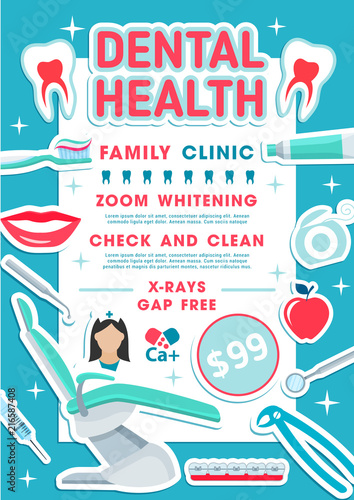 Dental health clinic banner dentistry design