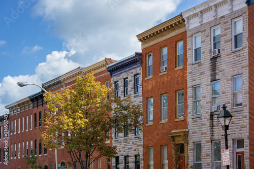 Row houses near Hollins Market, in Baltimore, Maryland photo