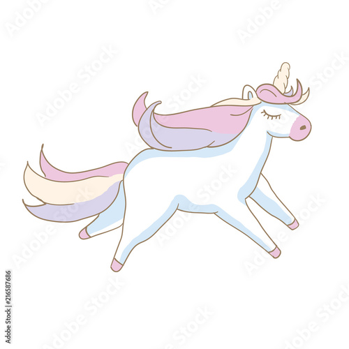 Beautyful unicorn. Isolated on white