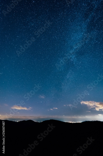 The Milky Way in the night sky, from Skyline Drive in Shenandoah National Park, Virginia