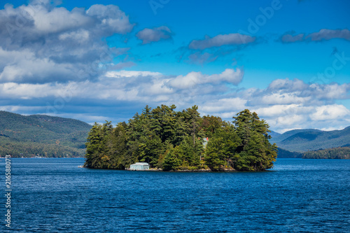 Tiny islands in the middle of Lake George