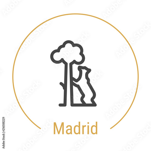 Madrid, Spain Vector Line Icon