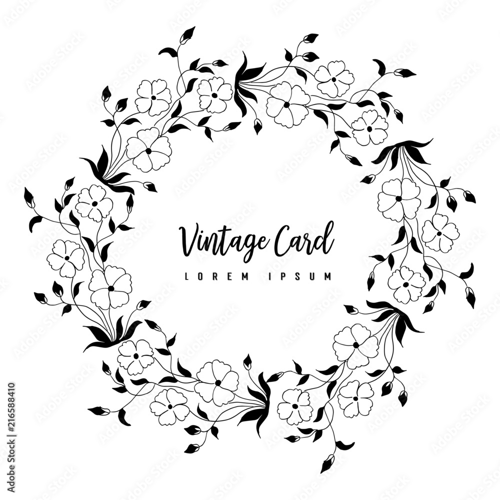 Obraz premium card with template text and flower on background vector illustration