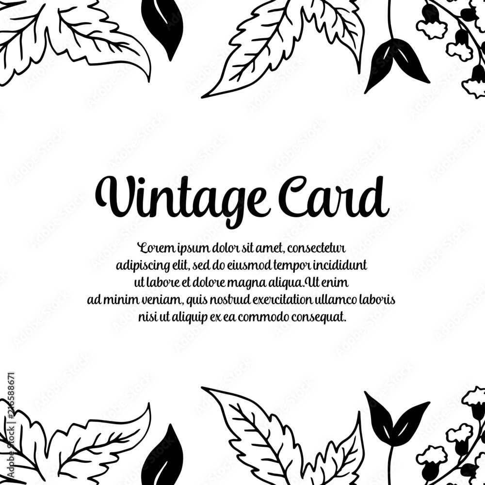 Fototapeta premium Floral background vintage card design vector illustration