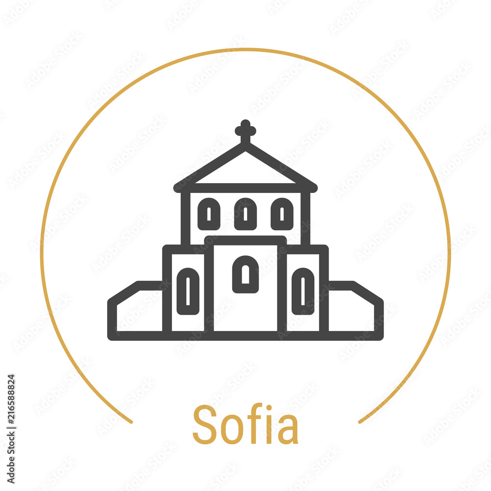 Sofia, Bulgaria Vector Line Icon
