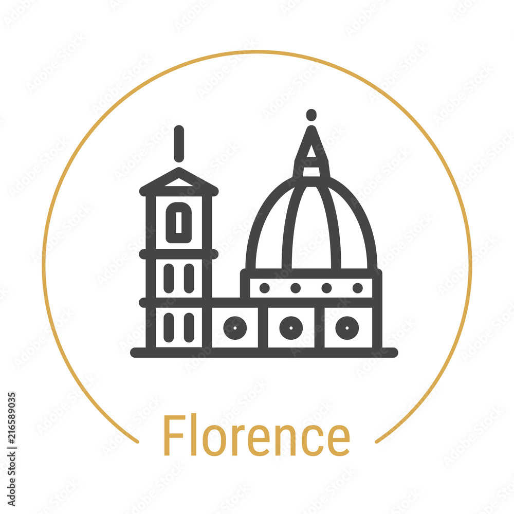 Obraz premium Florence, Italy Vector Line Icon