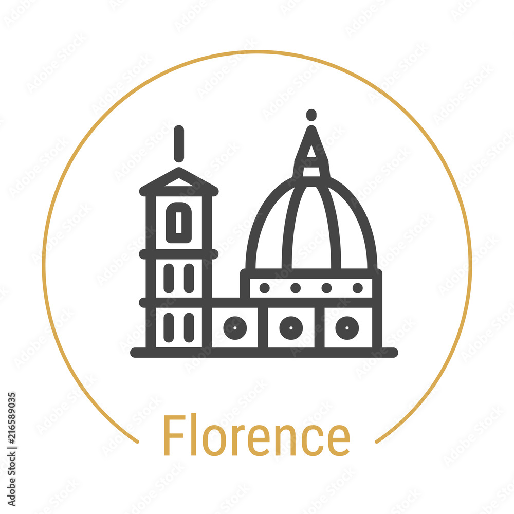 Florence, Italy Vector Line Icon