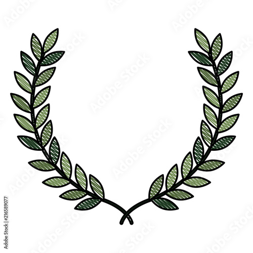 leafs wreath crown icon vector illustration design