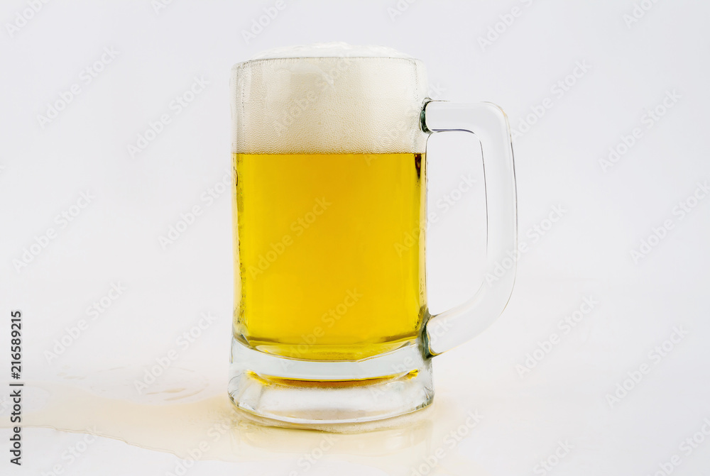 Mug with beer on white background Mug with beer on white background