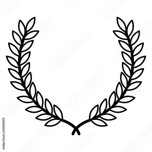 leafs wreath crown icon vector illustration design