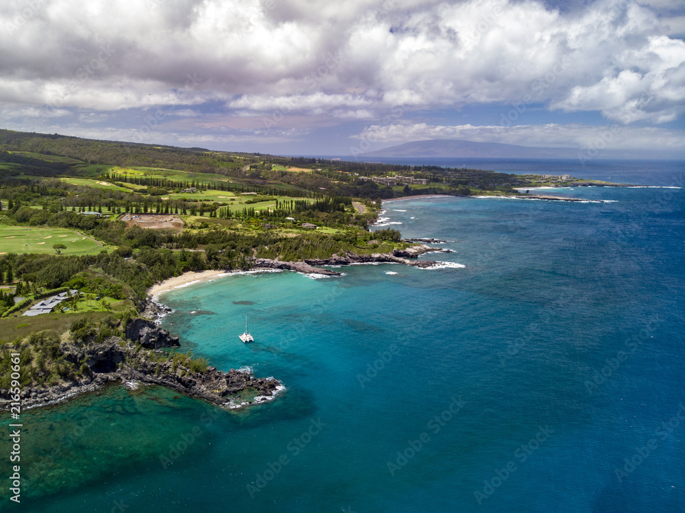 West Maui Shoreline Aerial Landscape