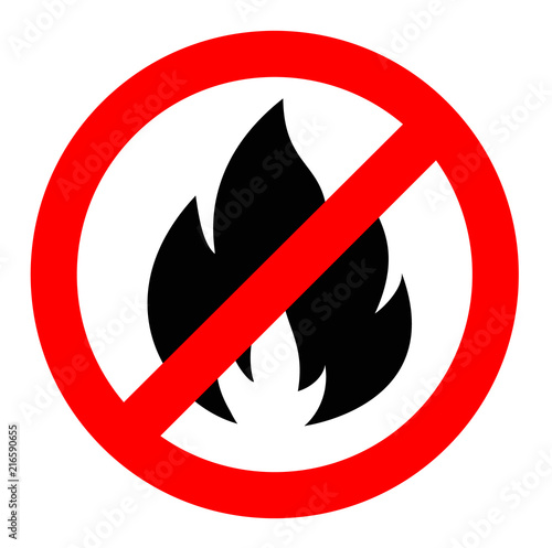 stop or do not fire sign icon, prohibition