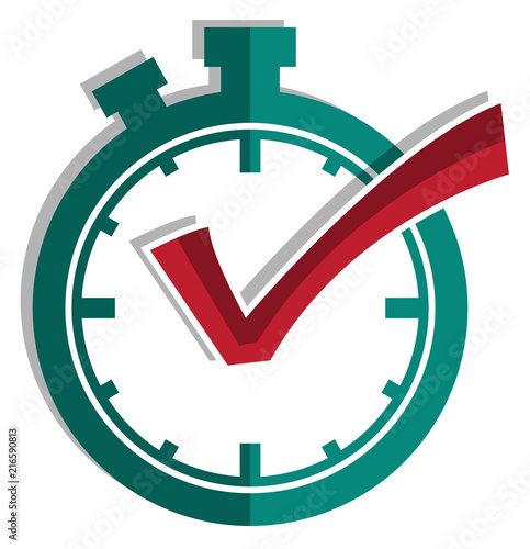 The best time symbol on white background, flat vector, vintage color style