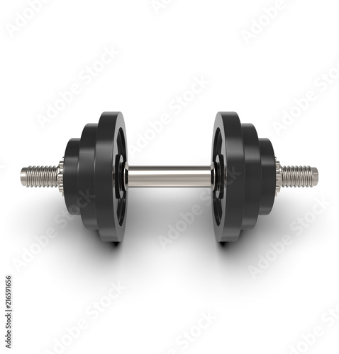 3d dumbbell isolated on white background with clipping path.