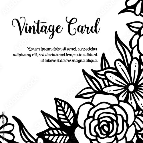 Collection tmeplate floral vintage card vector illustration photo