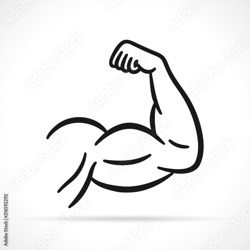 Vector muscular arm black icon