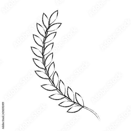 leafs spike decorative icon vector illustration design