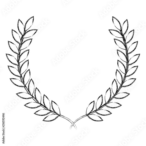 leafs wreath crown icon vector illustration design