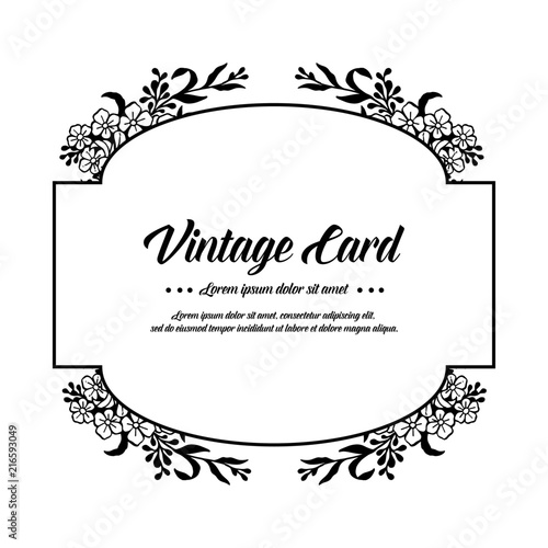 Vintage card with floral frame design vector illustration