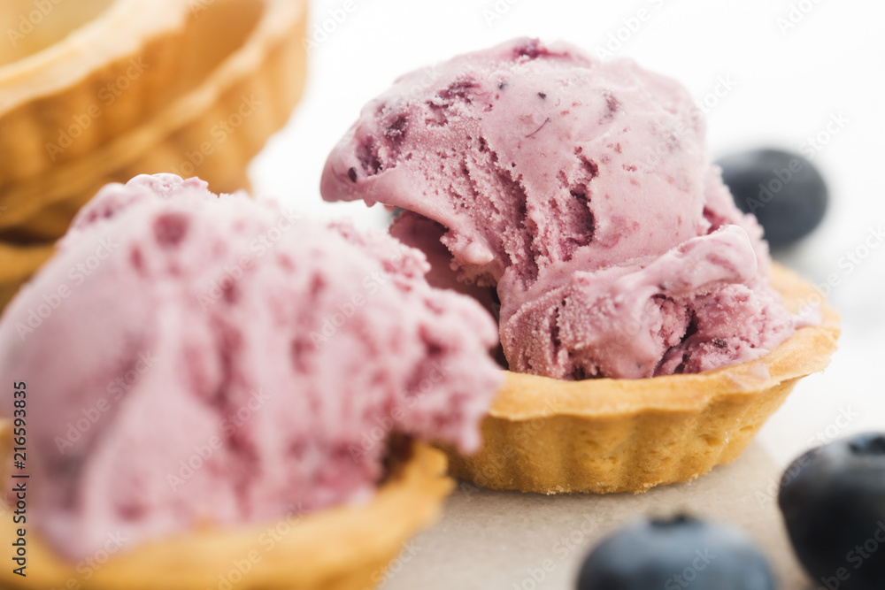 Fruit ice cream with blueberries Fruit ice cream with blueberries